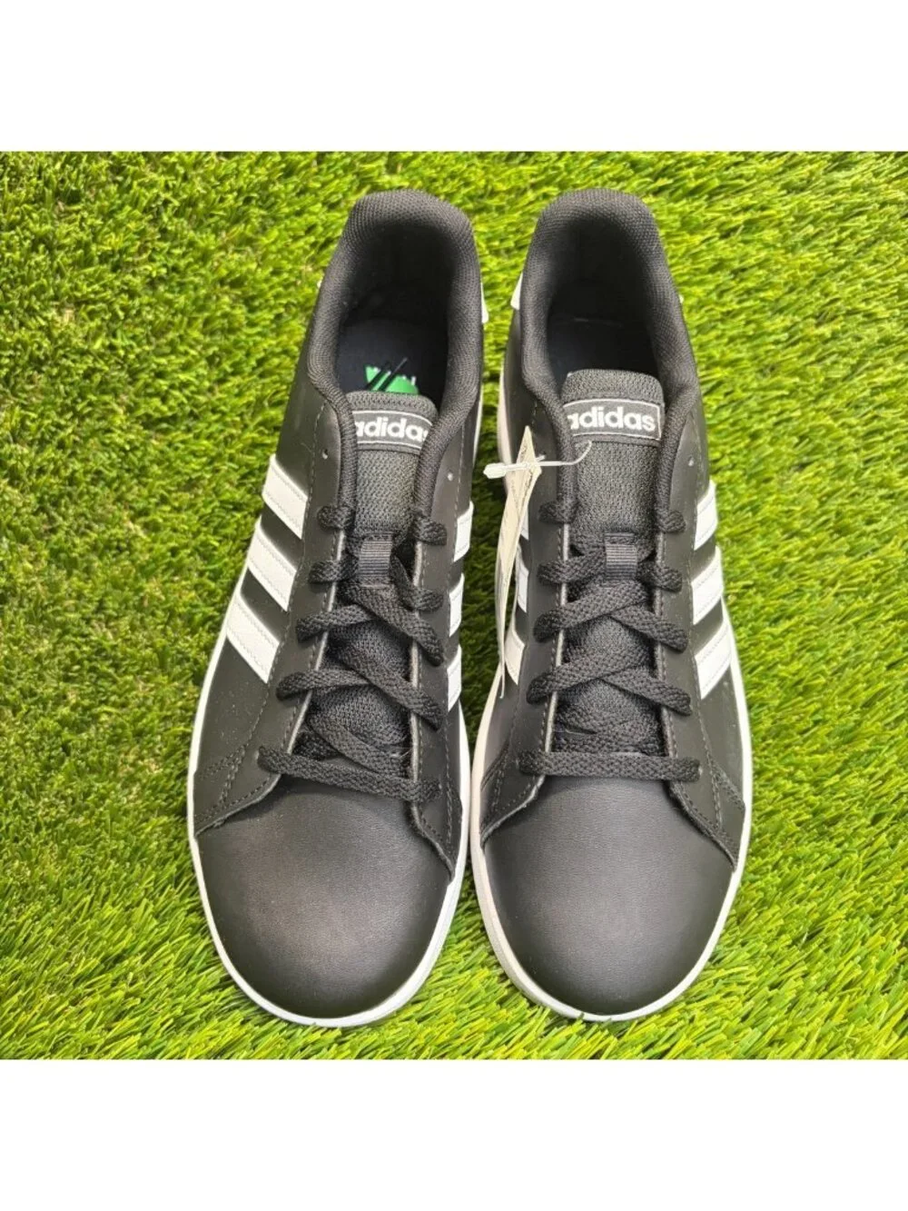 Adidas Grand Court 2.0 Boys Size 6.5Y Black Athletic Leather Shoes Sneakers